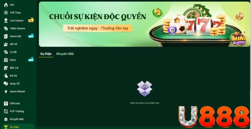 Anh em cập nhật ưu đãi thưởng liên tục trên website U888
