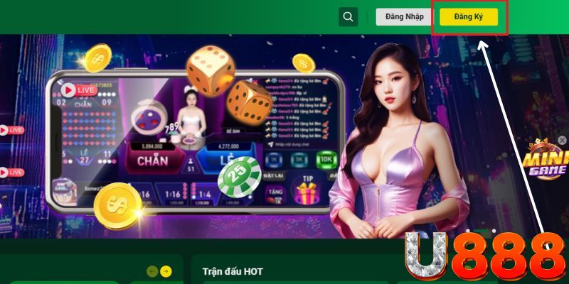 Truy cập nhà cái U888 và đăng ký tài khoản